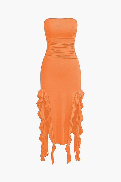 Maxikleed met Volant Vrouwelijk Elegante Jurk