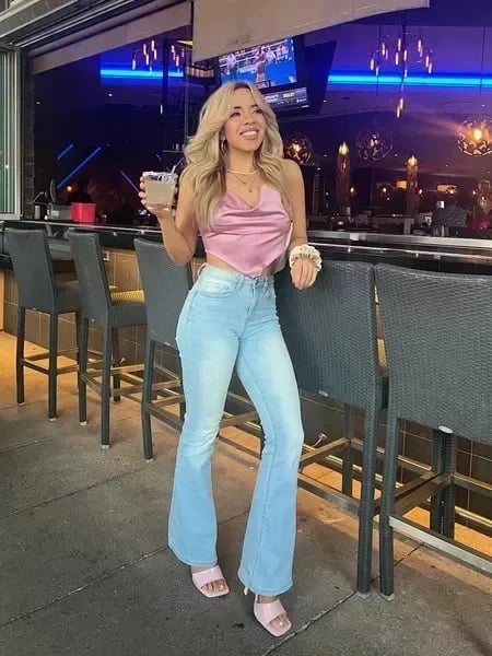 Hoge Taille Flared Jeans Comfortabel Katoen Elasthaan
