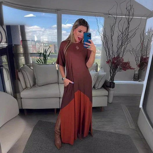 Lange Vrouwelijke Zomerjurk Aurora Stijl - Mode Vibes