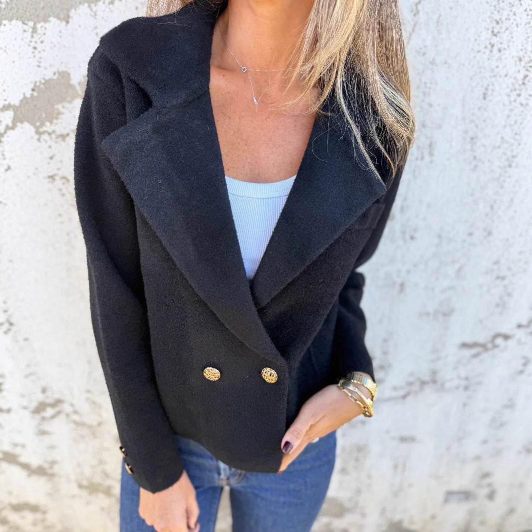 Dames Blazer Jas Stijlvol Met Knopen Zwart Bexley