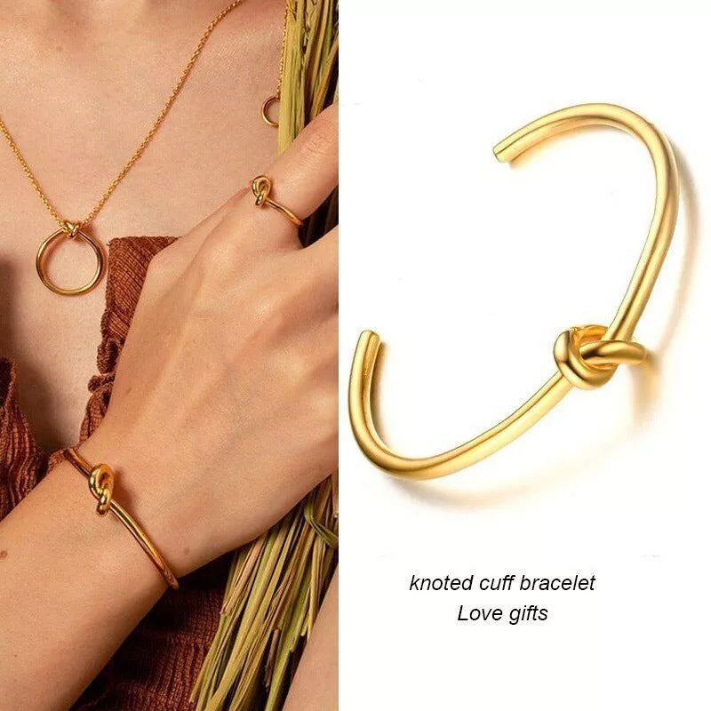 Dames Armband Roestvrij Staal met Liefdesknoop Zilverkleurig