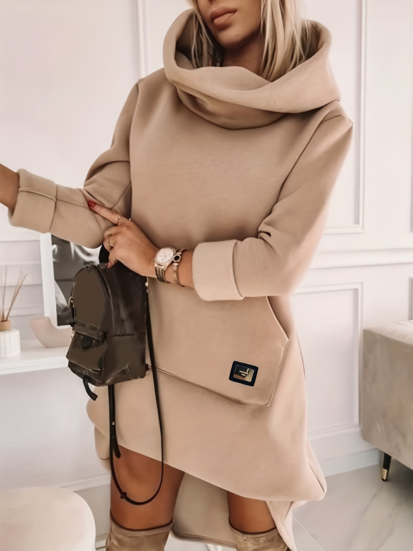 Sweaterjurk met Capuchon Warm en Comfortabel - Mode Vibes