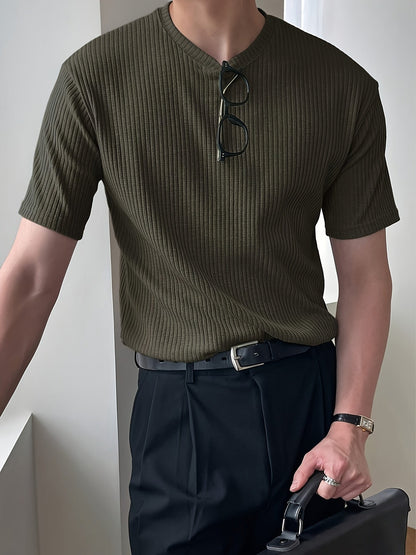 Heren T-shirt Groen Luchtig Katoen Milan