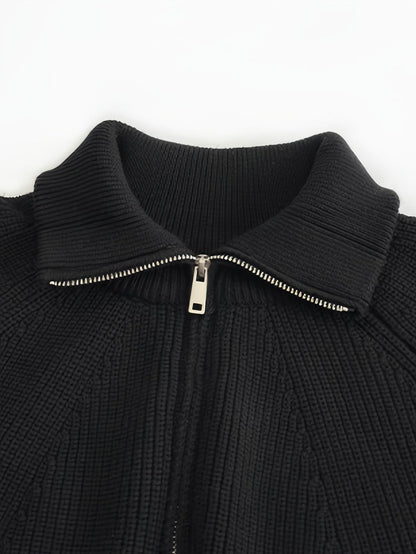 Marco | Maglione in maglia con zip a metà lunghezza