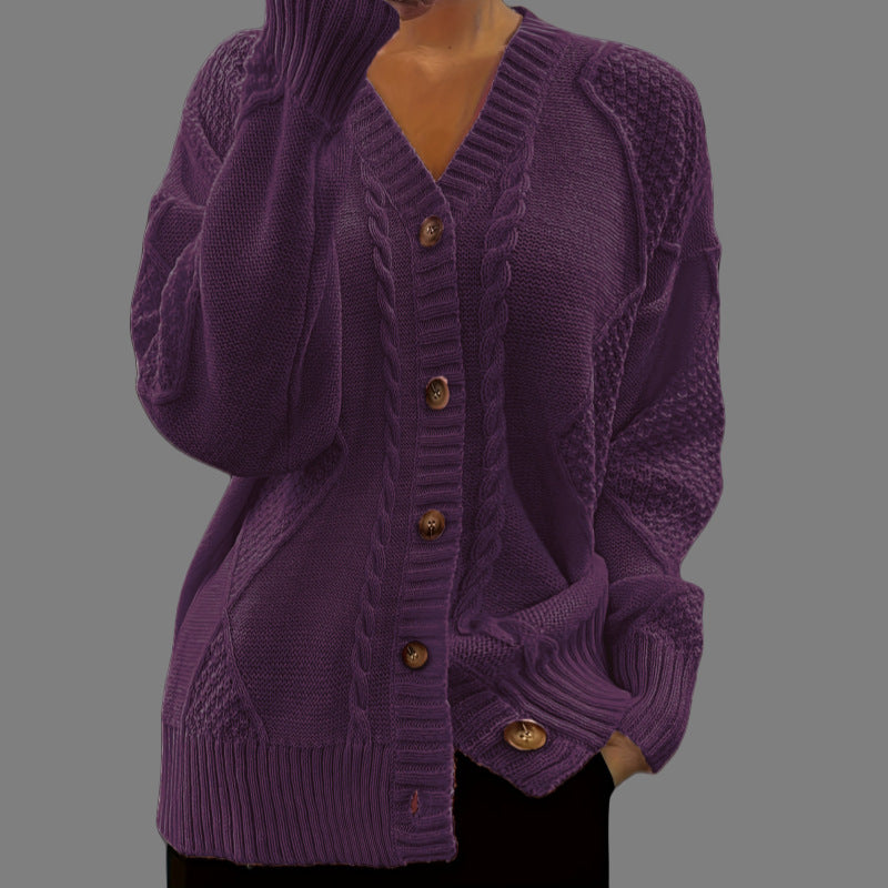 Dames Gebreide Vest met Kabels Stijlvol Eleganter Rexan