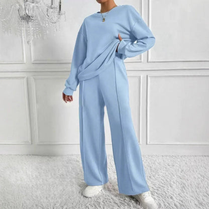 Dames Tweedelige Set Oversized Broek en Crewneck Korean Style