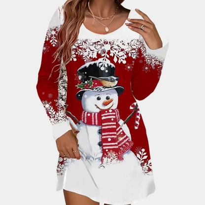 Kerstjurk Dames Rood Feestelijke Kerstoutfit - Mode Vibes