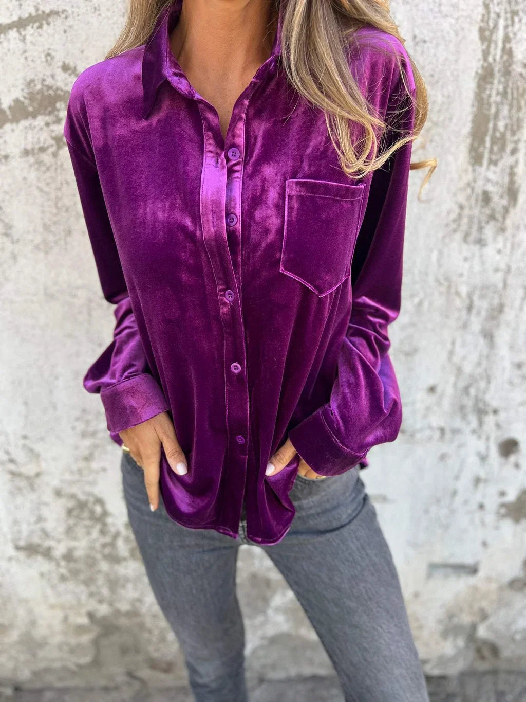Dames Blouse Fluweel Zachte Pasvorm