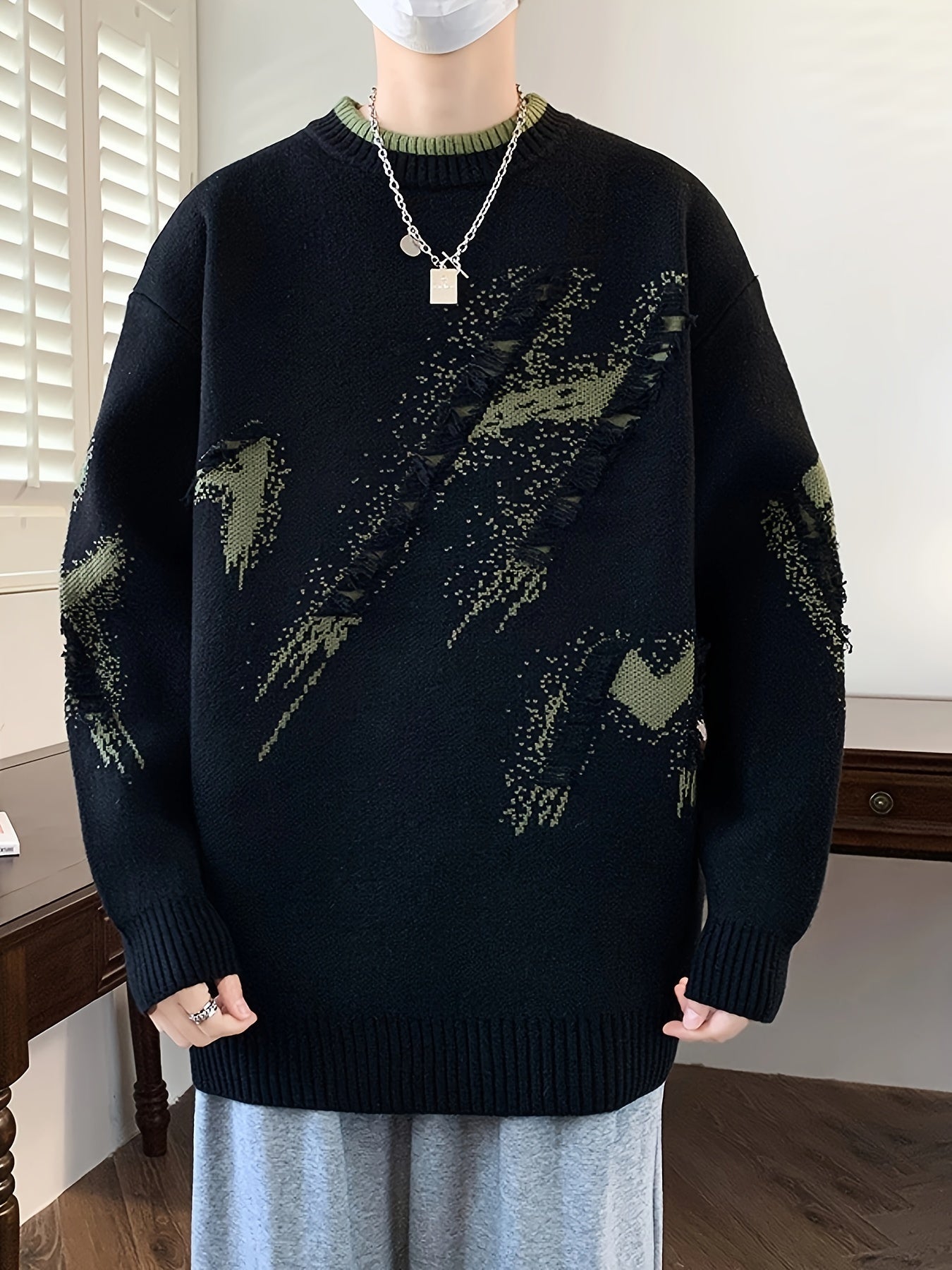 Gebreide Trui Oversized Trendy Heren
