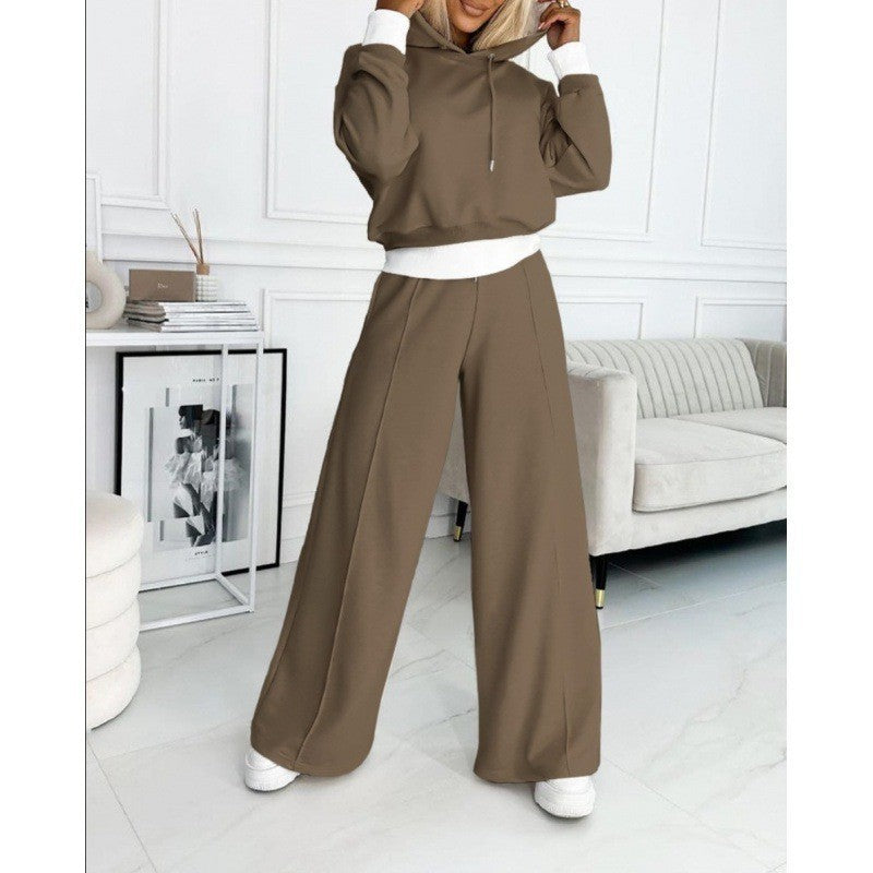 Dames Sportset Capuchontrui en Wijde Broek Comfortabel