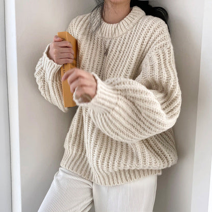 Dames Grof Gebreide Oversized Trui Trendy Modieus