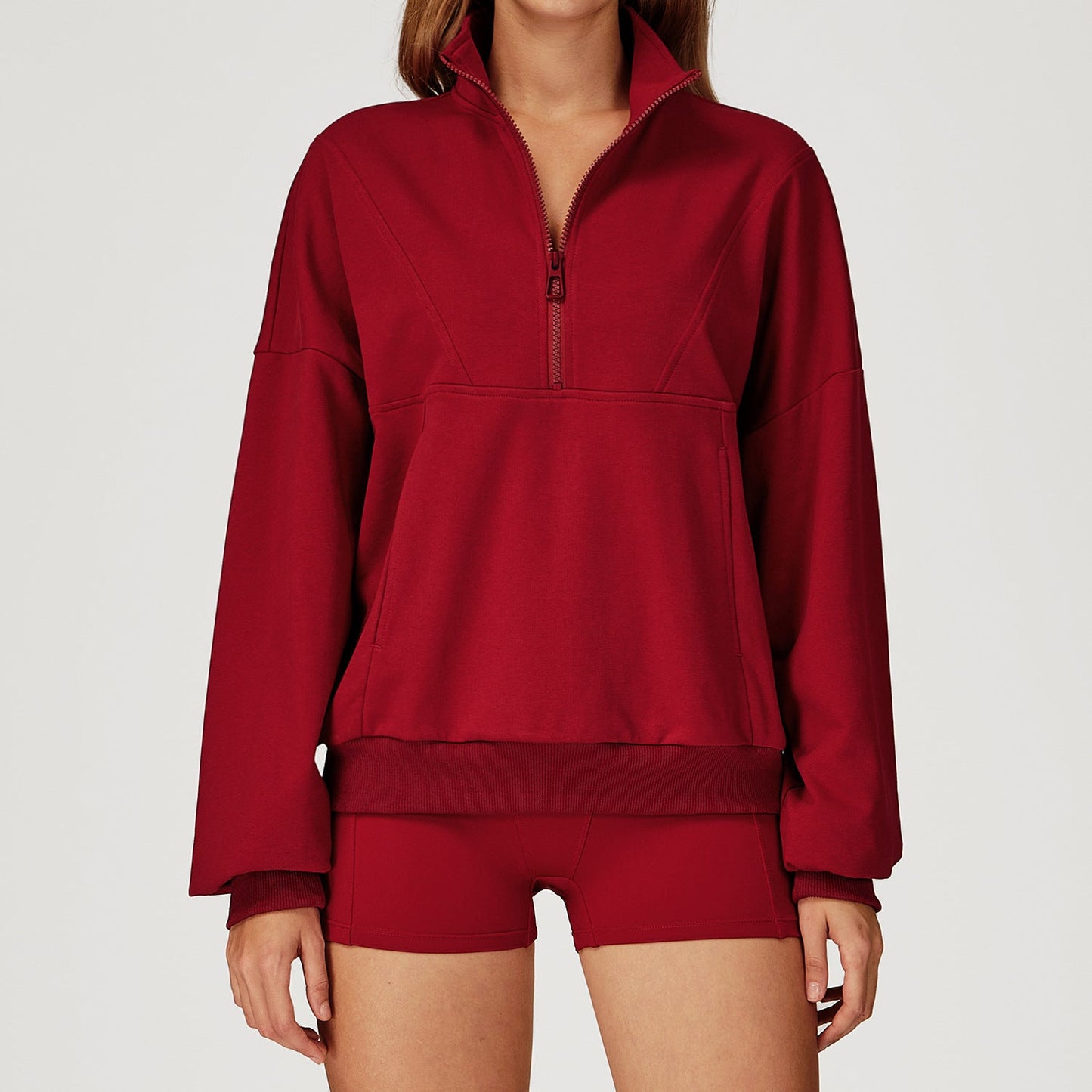 Dames Sweatshirt Sportief Comfortabel Halve Rits