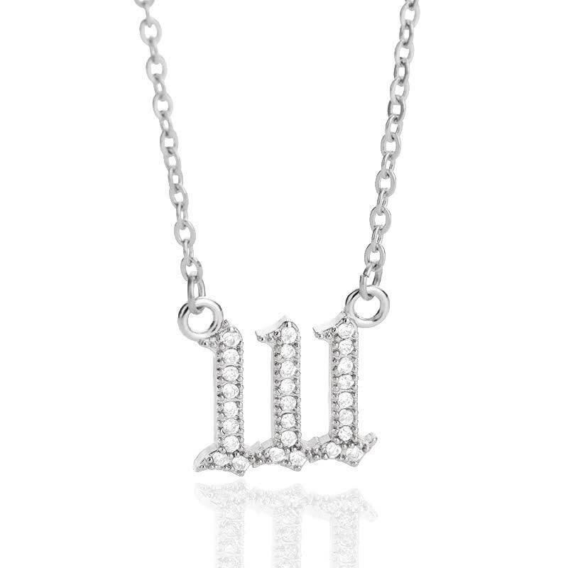 Zirkonia Halsketting Engelengetallen Glimmend Zilver