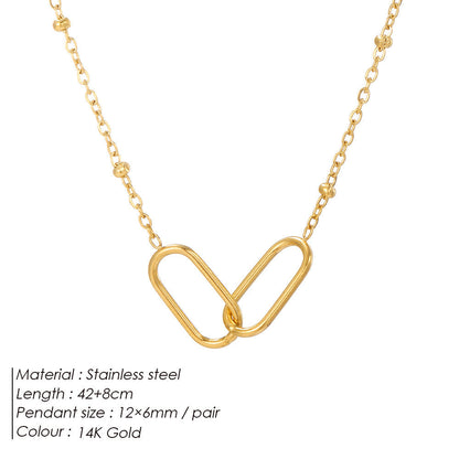 Dames Staal Ketting Ovaal Schakel Elegante Minimalistisch