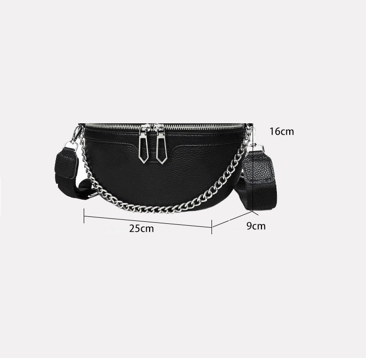 Dames Crossbody Tas met Ketting Leren Look