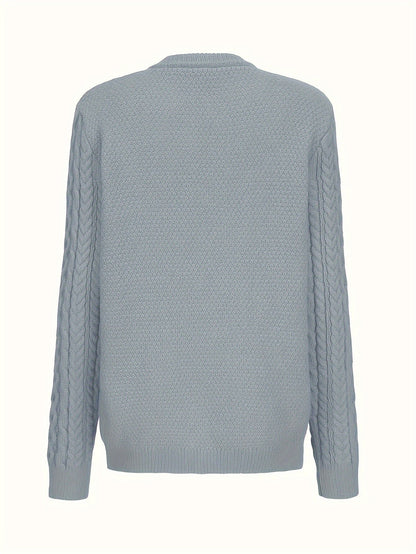 Gebreid Vest met Knoopsluiting en Zakken Zwart