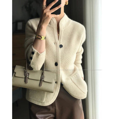 Dames Gebreide Vest met Chinese Kraag Luxe Look