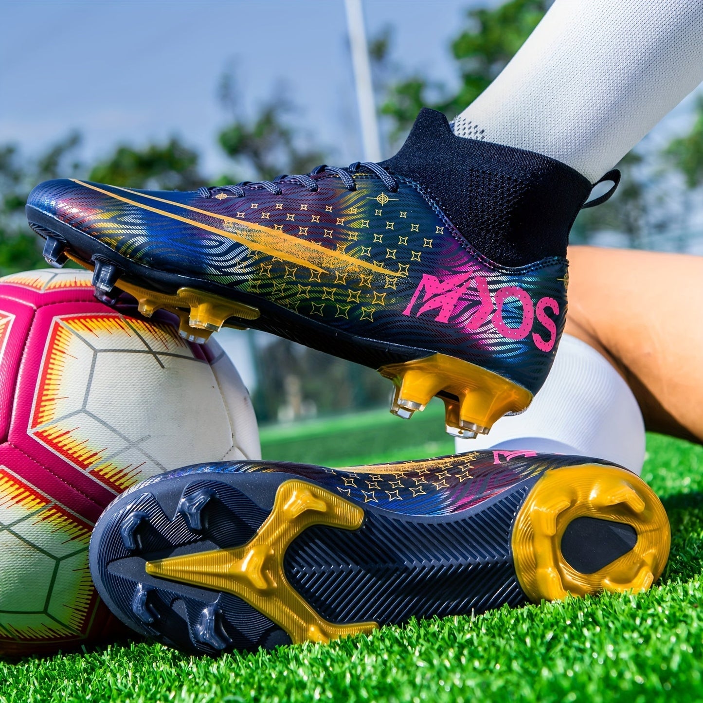Heren Voetbalschoenen met Goede Grip en Hoge Enkel