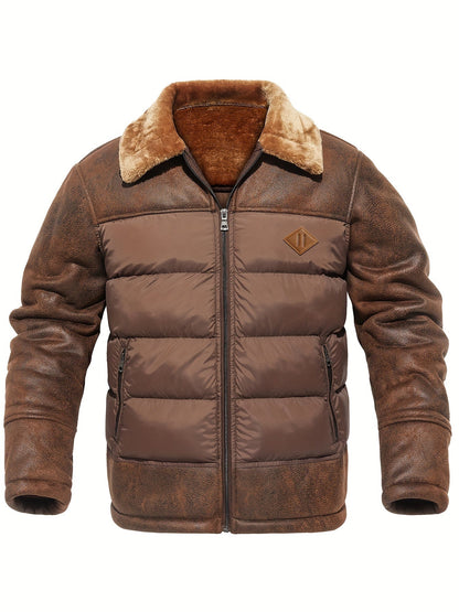 Warme Fleece Jas voor Heren Zwart Winterjas