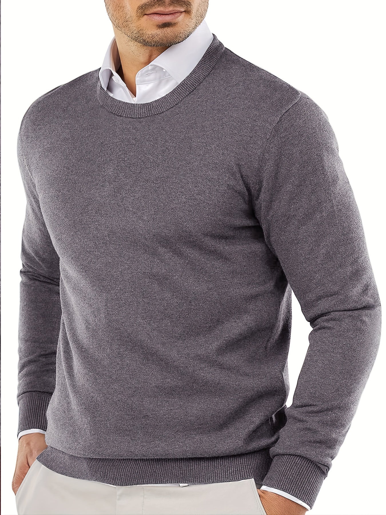 Gebreide Trui Ronde Hals Trendy Dameskleding