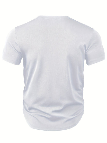 Heren T-shirt Diepe V-hals Textuur Modieus