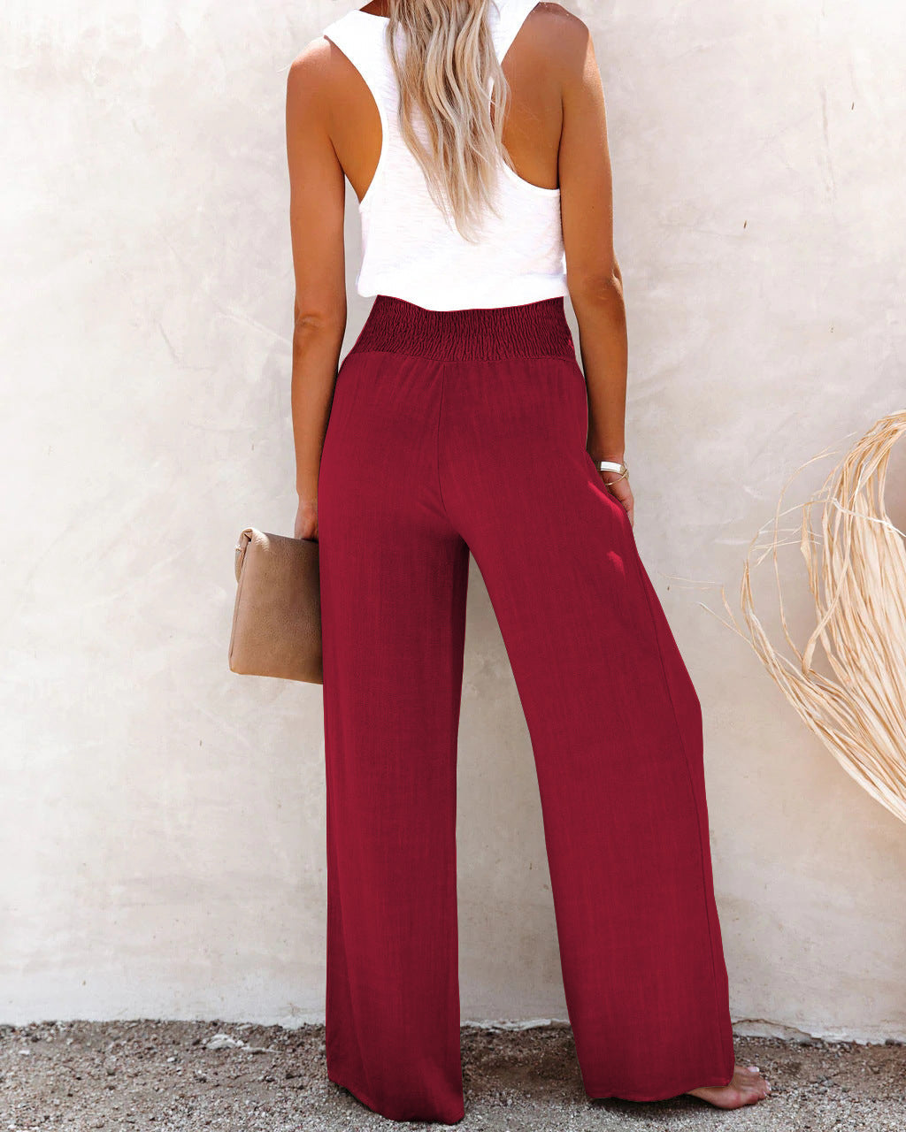 Damesbroek Hoge Taille Linnen Comfortabel