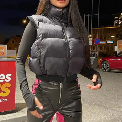 Dames Bodywarmer Zwart Gewatteerd Warm en Comfortabel