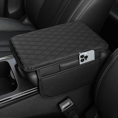 Leren Auto Armsteun Mat PU Leer Zwart - Mode Vibes