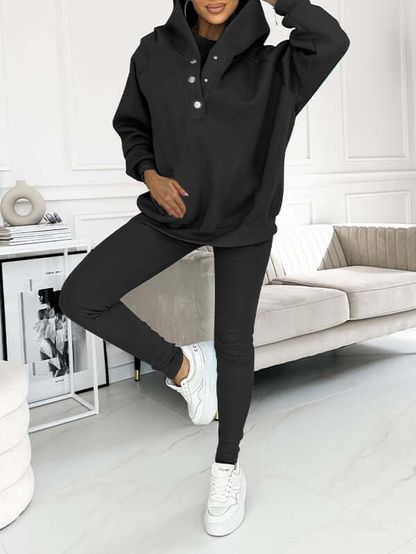 Dames Hoodieset met Fleece – Comfortabele Trui met Capuchon en Broek