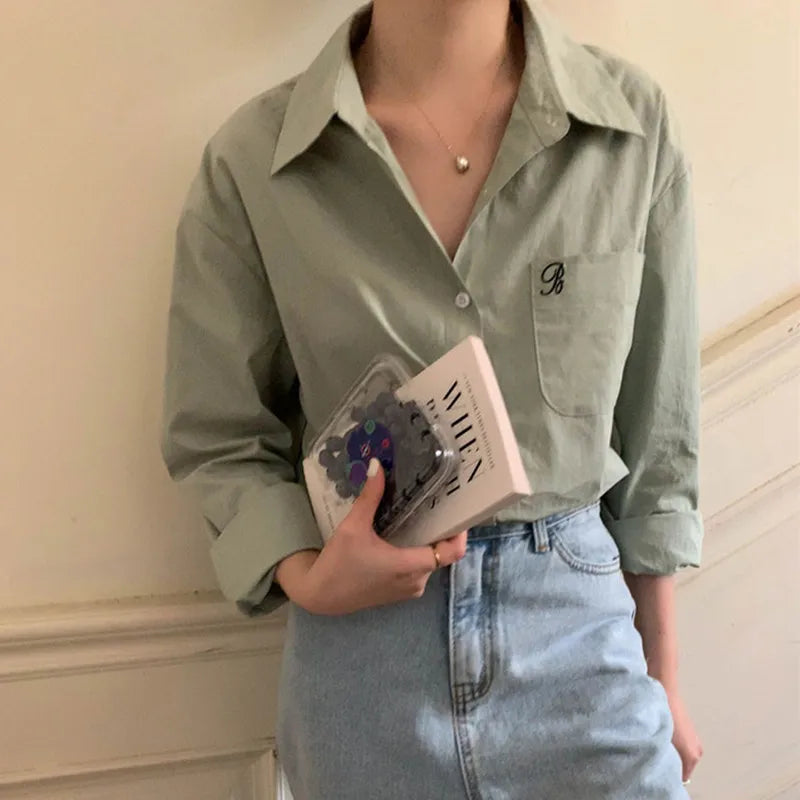 FashionGlow Kleuren Blouse met Borduurwerk