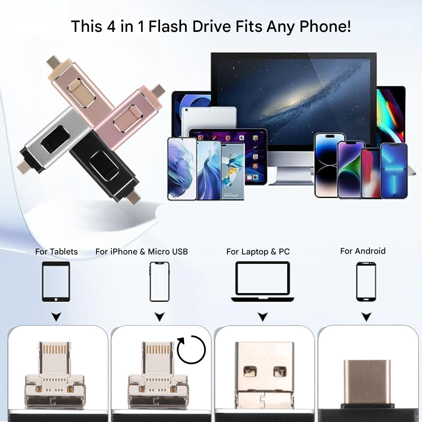 4-in-1 USB Flashdrive voor Alle Apparaten