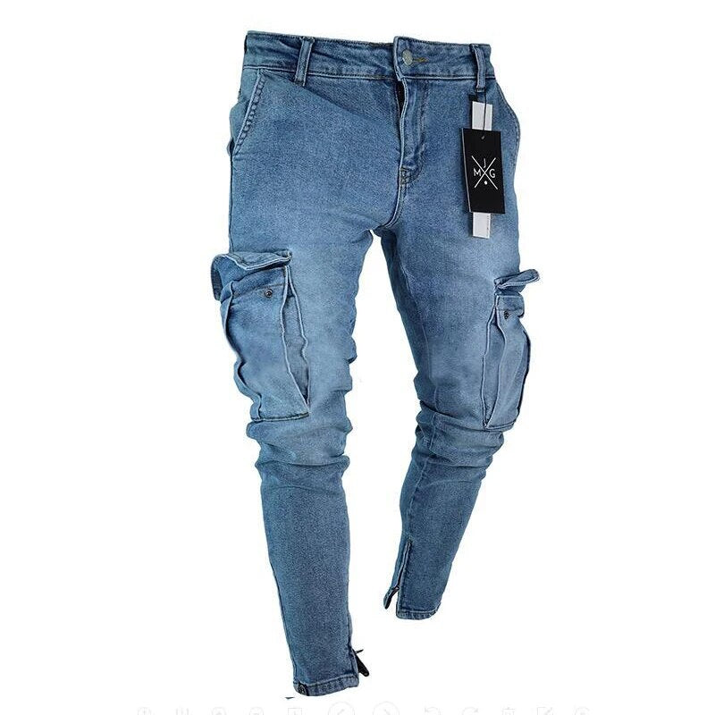 Cargo Jeans voor Mannen met Veel Zakken en Comfortabele Pasvorm