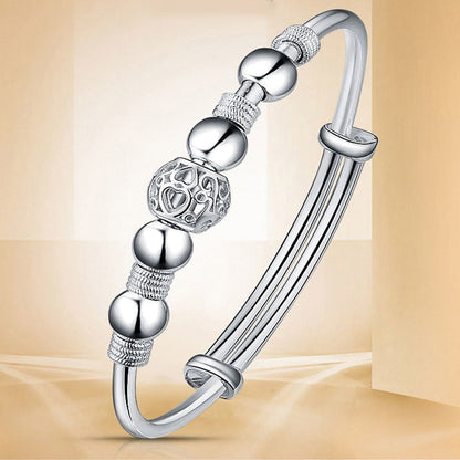 Zilveren Armband met Gelukskralen en Charms