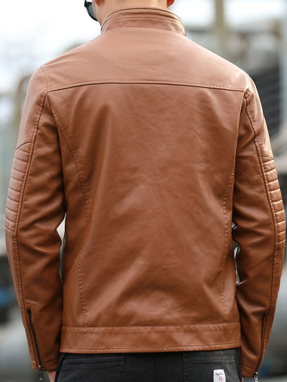 Icaro | Confortevole giacca in pelle con collo alto