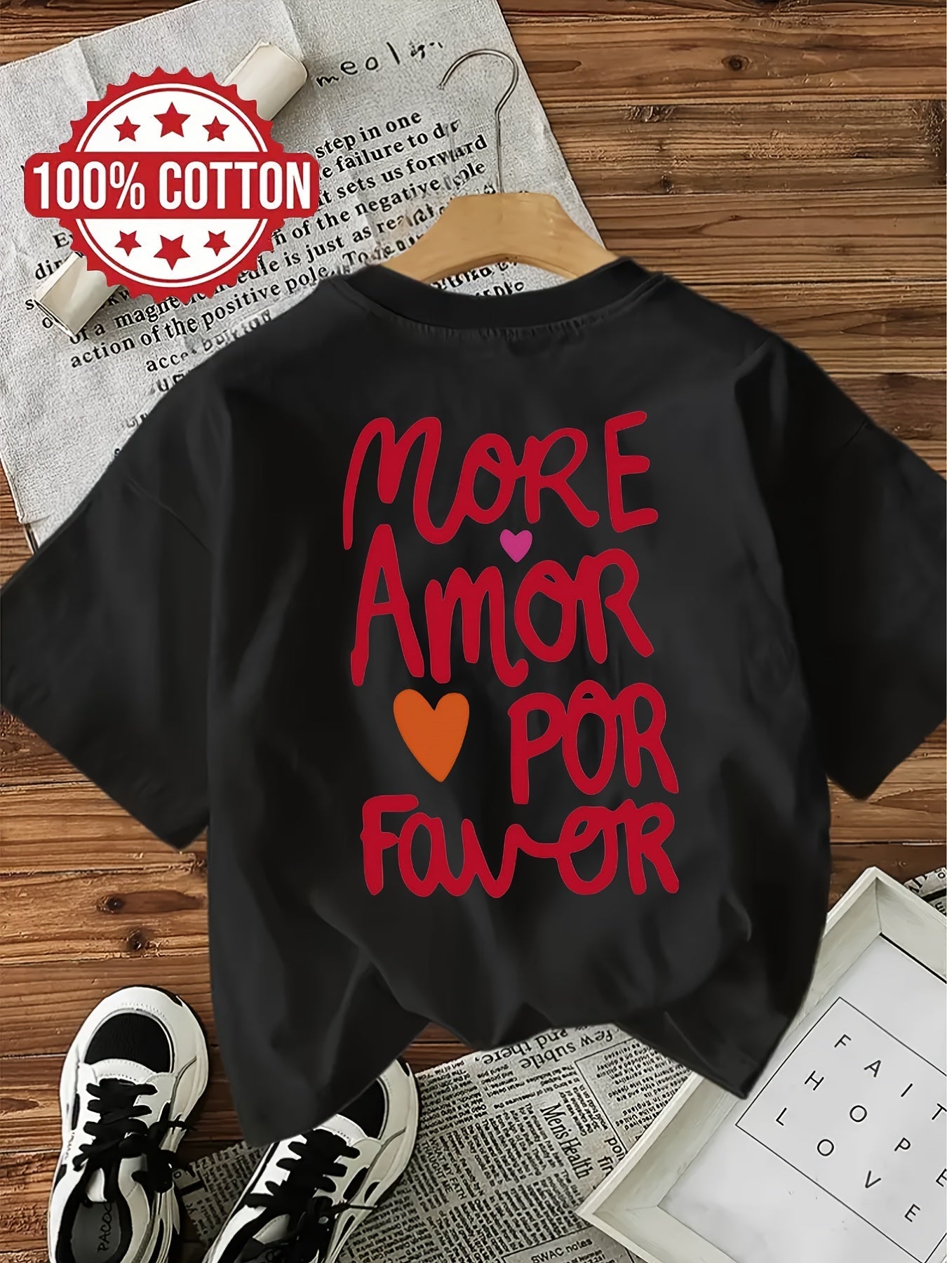 Dames T-shirt Katoen Comfortabele Pasvorm Met Tekstprint