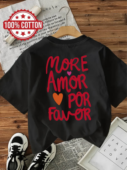 Dames T-shirt Katoen Comfortabele Pasvorm Met Tekstprint