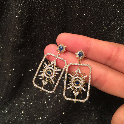 Dames Oorbellen Geometrisch met Oog Details