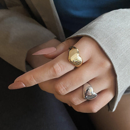 Dames Hart Ring Minimalistisch met Lelie