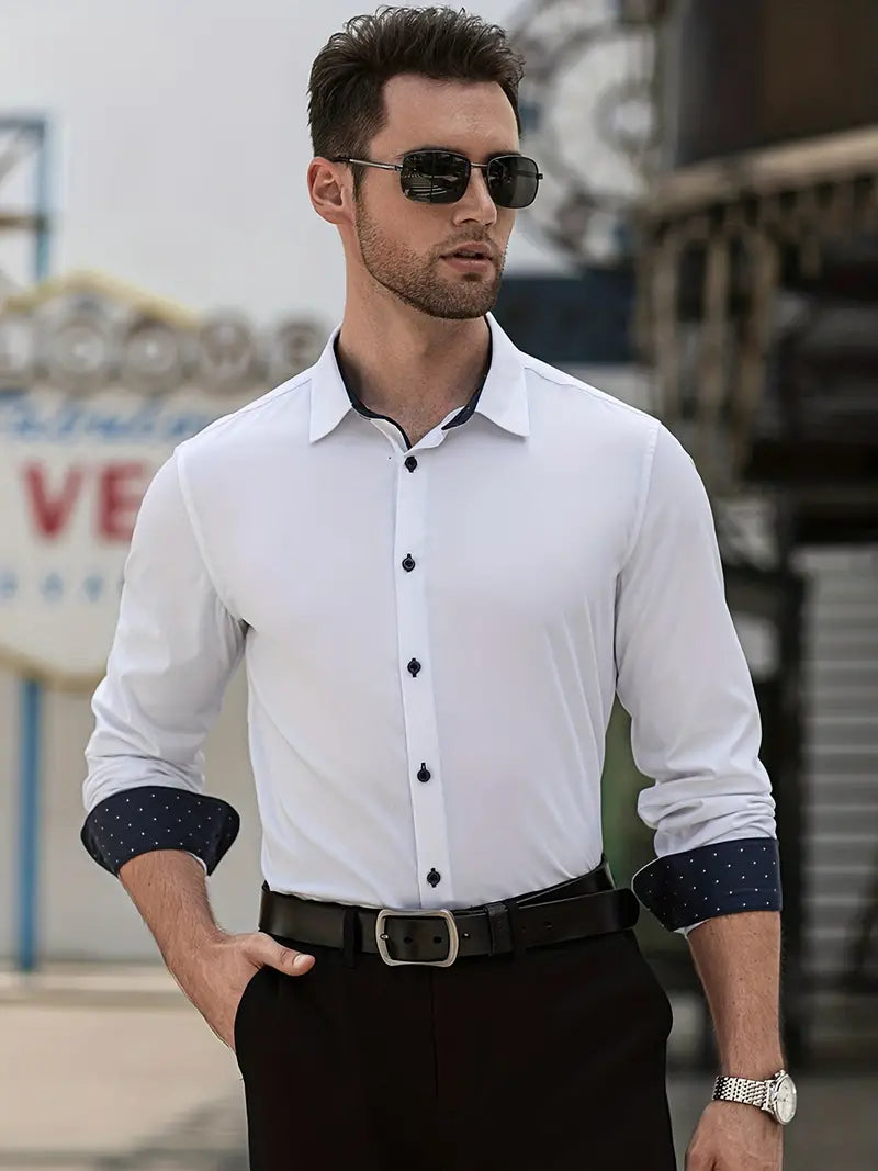 Business Overhemd Elegant voor Mannen met Contrastdetails