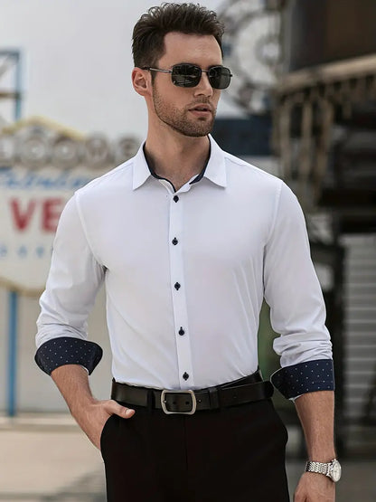 Business Overhemd Elegant voor Mannen met Contrastdetails