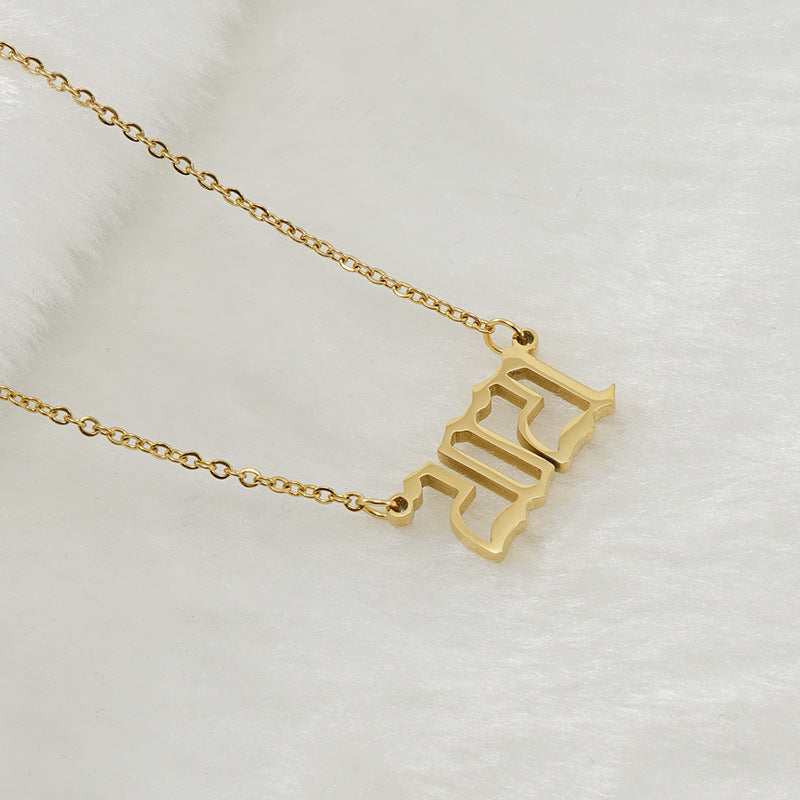 Gouden Ketting voor Dames 18K RVS Met Jaarsteen Lammy