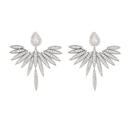 Dames Oorbellen Zirkonia Vleugel Design Trendy Glanzend