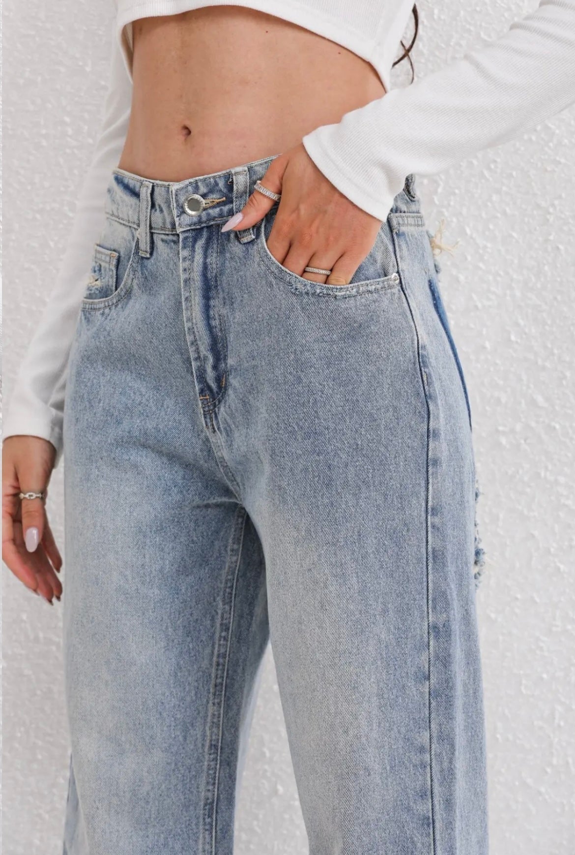 Ripped Jeans Vintage Look Comfortabele Denim Broek