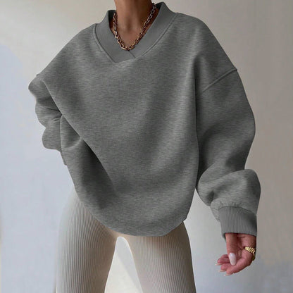 Dames V-Hals Trui Geel Minimalistisch Design