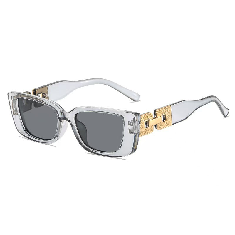 Dames Zonnebril Vierkant Montuur Goudkleurig Frame
