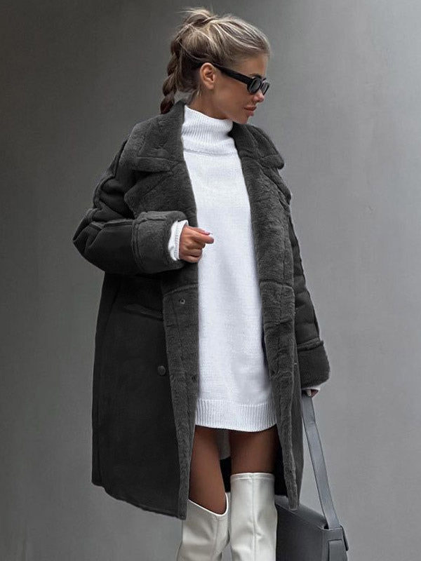 Dames Winterjas met Revers - Mode Vibes