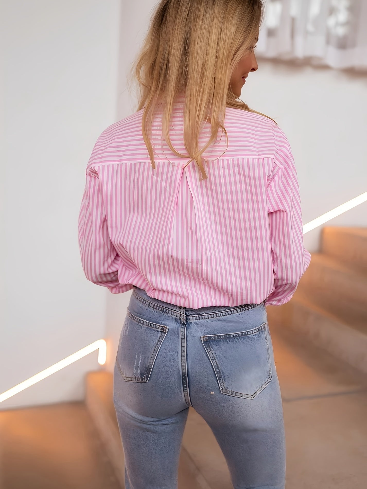Dames Blouse Katoen Met Cardigankraag En Knoopsluiting