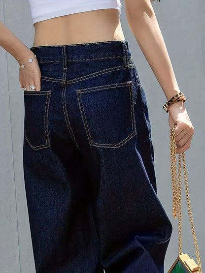 Luxe Zephyrine Fit Geplooide Jeans voor Stijlvolle Comfort