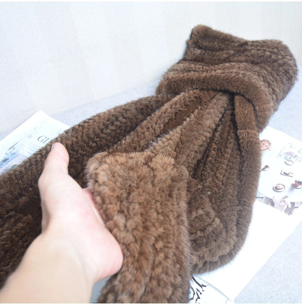 Gebreide Sjaal Warm en Stijlvol Nertsbont Look