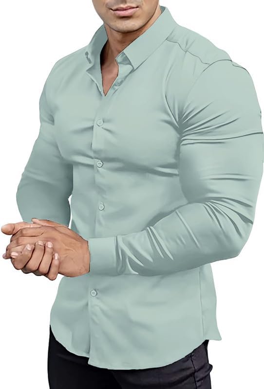 Heren Overhemd Slim Fit Kreukvrij Wit